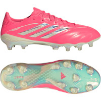 adidas Copa Pure IV Elite Gazon Naturel Chaussures de Foot (FG) Rose Vif Argenté Blanc