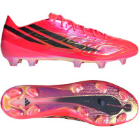 adidas F50 Hyperfast EVO Gras Voetbalschoenen (FG) Felroze Zwart Goud Wit