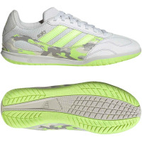 adidas Super Sala III Chaussures de Foot en Salle (IN) Enfants Gris Clair Vert Clair Lime