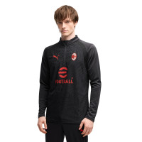 Haut d'entraînement PUMA AC Milan 1/4-Zip 2026-2027 gris foncé rouge