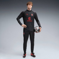 Haut d'entraînement PUMA AC Milan 1/4-Zip 2026-2027 gris foncé rouge