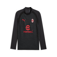 Haut d'entraînement PUMA AC Milan 1/4-Zip 2026-2027 gris foncé rouge