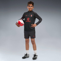 PUMA AC Milan Trainingstrui 1/4-Zip 2026-2027 Kids Donkergrijs Rood