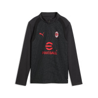 PUMA AC Milan Trainingstrui 1/4-Zip 2026-2027 Kids Donkergrijs Rood
