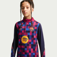 Haut d'entraînement d'avant-match Nike FC Barcelona Strike 1/4-Zip 2026-2027 pour Enfants, rouge, bleu foncé, jaune