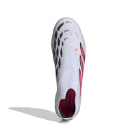 adidas Predator Elite Sans Lacets Gazon Naturel Chaussures de Foot (FG) Blanc Noir Rose