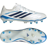 adidas Copa Pure IV Elite Gazon Naturel Chaussures de Foot (FG) Blanc Bleu Bleu Foncé