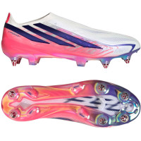 adidas F50 Hyperfast Elite Sans Lacets Crampons Vissés Chaussures de Foot (SG) Blanc Mauve Rose