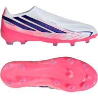 adidas F50 Hyperfast Elite Veterloze Gras Voetbalschoenen (FG) Kids Wit Paars Roze