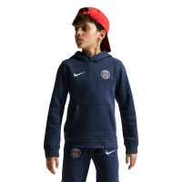Survêtement polaire à capuche Nike Paris Saint-Germain Club 2026-2027 pour Enfants, bleu foncé et blanc