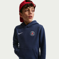 Survêtement polaire à capuche Nike Paris Saint-Germain Club 2026-2027 pour Enfants, bleu foncé et blanc