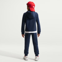 Survêtement polaire à capuche Nike Paris Saint-Germain Club 2026-2027 pour Enfants, bleu foncé et blanc
