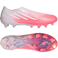 adidas F50 Sparkfusion Elite Veterloze Gras / Kunstgras Voetbalschoenen (MG) Dames Roze Wit