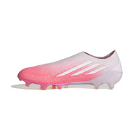 adidas F50 Sparkfusion Elite Sans Lacets Gazon Naturel Artificiel Chaussures de Foot (MG) Femmes Rose Blanc
