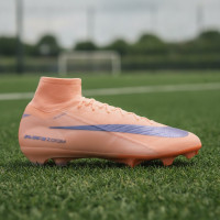 Nike Zoom Mercurial Superfly 10 LV8 Elite Gazon Naturel Chaussures de Foot (FG) Rose Saumon Bleu Foncé Mauve