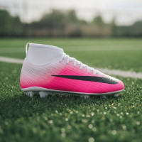 Nike Zoom Mercurial Superfly 11 Club Gazon Naturel Artificiel Chaussures de Foot (MG) Enfants Rose Vif Blanc Noir