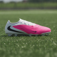 Nike Phantom 6 Low Pro Gazon Naturel Chaussures de Foot (FG) Blanc Rose Vif Noir