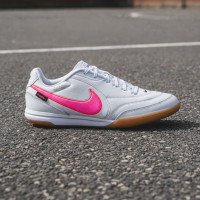 Nike Tiempo Streetgato Premium Straatvoetbalschoenen Wit Felroze Zwart
