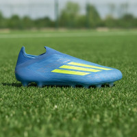 adidas F50 Elite Veterloze Kunstgras Voetbalschoenen (AG) Blauw Neongeel