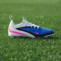 Nike Phantom 6 Low Academy Gras / Kunstgras Voetbalschoenen (MG) Kids Blauw Wit Felroze