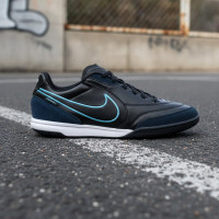 Nike Tiempo Street Gato Chaussures de Foot Street Noir Obsidian Bleu Clair