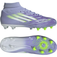adidas F50 Sparkfusion League Gazon Naturel Artificiel Chaussures de Foot (MG) Femmes Mauve Jaune