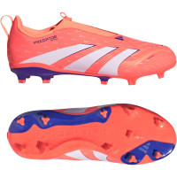 adidas Predator League Sans Lacets Gazon Naturel Artificiel Chaussures de Foot (MG) Enfants Orange Blanc Bleu