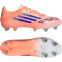 adidas F50 League IJzeren-Nop Voetbalschoenen (SG) Oranje Blauw Wit