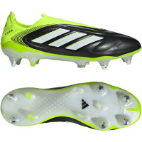 adidas Copa Pure III Elite Sans Lacets Crampons Vissés Chaussures de Foot (SG) Noir Blanc Jaune Néon