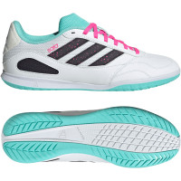 adidas Super Sala III Chaussures de Foot en Salle (IN) Blanc Noir Turquoise Rose
