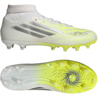 adidas F50 Sparkfusion League Gras / Kunstgras Voetbalschoenen (MG) Dames Wit Grijs Neongeel