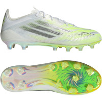 adidas F50 Sparkfusion Elite Low Gras / Kunstgras Voetbalschoenen (MG) Dames Wit Grijs Neongeel