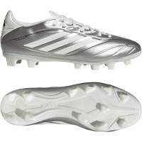adidas Copa Pure IV Club Gazon Naturel Artificiel Chaussures de Foot (MG) Argenté Blanc Gris Foncé