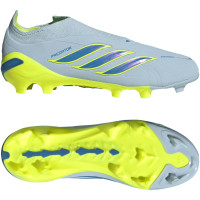 adidas Predator Elite Veterloze Gras Voetbalschoenen (FG) Kids Lichtblauw Blauw Geel