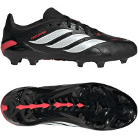 adidas Predator League Gras Voetbalschoenen (FG) Kids Zwart Wit Rood
