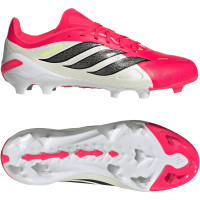 adidas Predator League Gazon Naturel Chaussures de Foot (FG) Enfants Rouge Blanc Noir