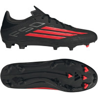 adidas F50 League Gras / Kunstgras Voetbalschoenen (MG) Zwart Rood Donkergrijs