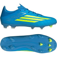 adidas F50 League Gazon Naturel Gazon Artificiel Chaussures de Foot (MG) Bleu Néon Jaune