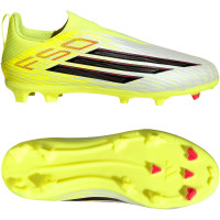 adidas F50 League Veterloze Gras / Kunstgras Voetbalschoenen (MG) Kids Neongeel Zwart Rood