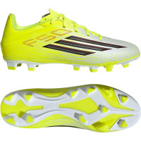 adidas F50 Club Gras / Kunstgras Voetbalschoenen (MG) Neongeel Zwart Rood