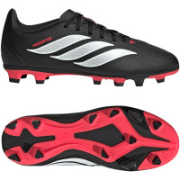 adidas Predator Club Gazon Naturel Artificiel Chaussures de Foot (MG) Enfants Noir Blanc Rouge