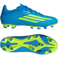 adidas F50 Club Gazon Naturel Gazon Artificiel Chaussures de Foot (MG) Bleu Néon Jaune