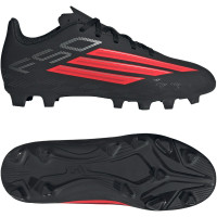 adidas F50 Club Gazon Naturel Gazon Artificiel Chaussures de Foot (MG) Enfants Noir Rouge Gris Foncé