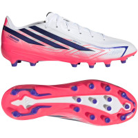 adidas F50 Hyperfast League Gazon Artificiel Chaussures de Foot (AG) Blanc Mauve Rose