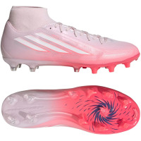 adidas F50 Sparkfusion League Gazon Naturel Artificiel Chaussures de Foot (MG) Femmes Rose Blanc