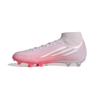 adidas F50 Sparkfusion League Gazon Naturel Artificiel Chaussures de Foot (MG) Femmes Rose Blanc