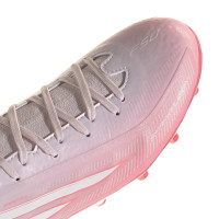 adidas F50 Sparkfusion League Gazon Naturel Artificiel Chaussures de Foot (MG) Femmes Rose Blanc