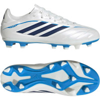 adidas Copa Pure IV Club Gazon Naturel Artificiel Chaussures de Foot (MG) Enfants Blanc Bleu Bleu Foncé