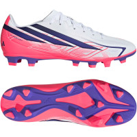 adidas F50 Hyperfast Club Gras / Kunstgras Voetbalschoenen (MG) Wit Paars Roze