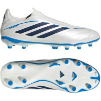 adidas Copa Pure IV League Sans Lacets Gazon Naturel Chaussures de Foot (FG) Blanc Bleu Bleu Foncé